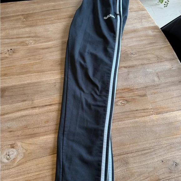 Adidas Kids Black Joggers with White Stripes - Picture 4 of 4